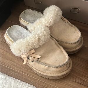 UGG Cream Sheepskin Slippers